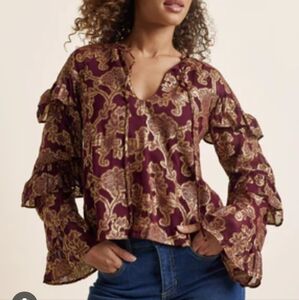 Shimmer Tiered Sleeve Top